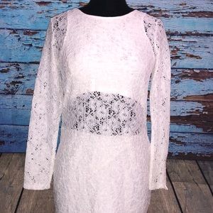 Isabel Lu Lace Peek a Boo Dress Off White Small